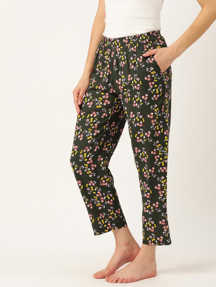 women printed mid rise lounge wear pajama - 22028799 - Standard Image - 1
