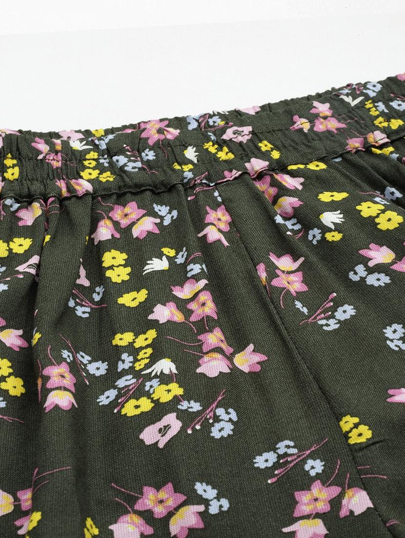 women printed mid rise lounge wear pajama - 22028799 - Standard Image - 4