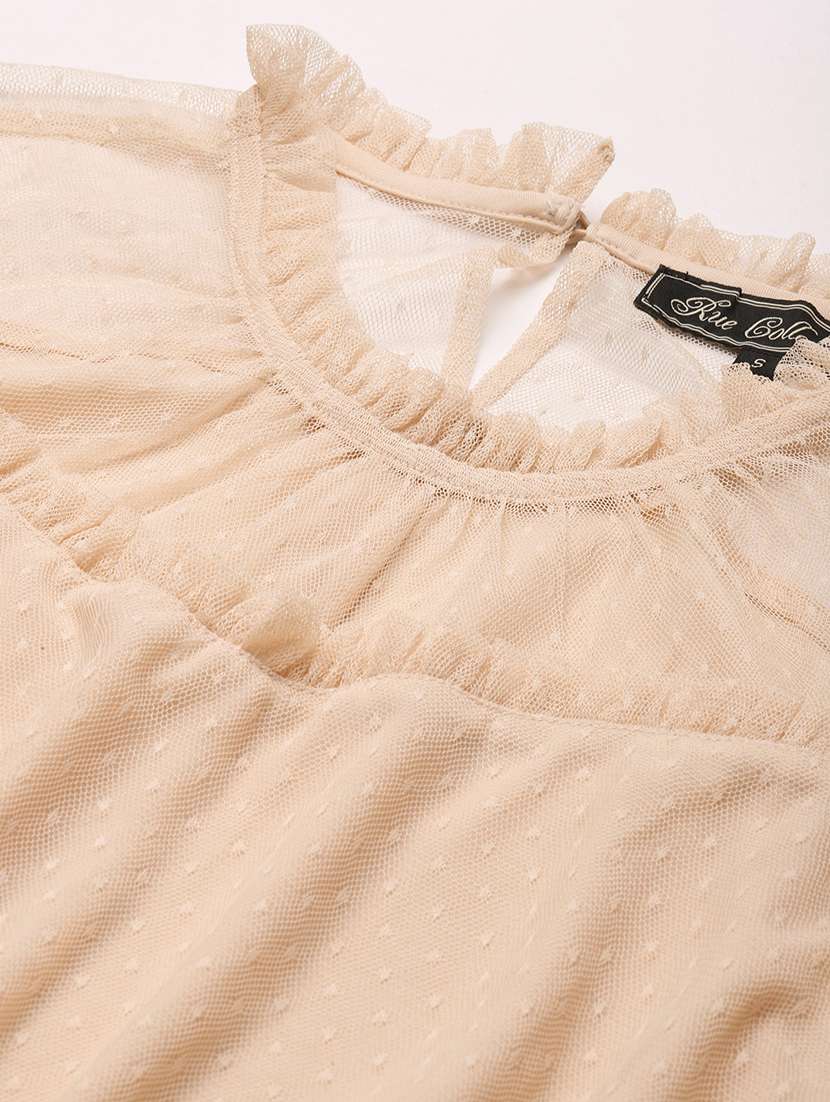 women solid short sleeve tiered dress - 22028844 -  Standard Image - 4