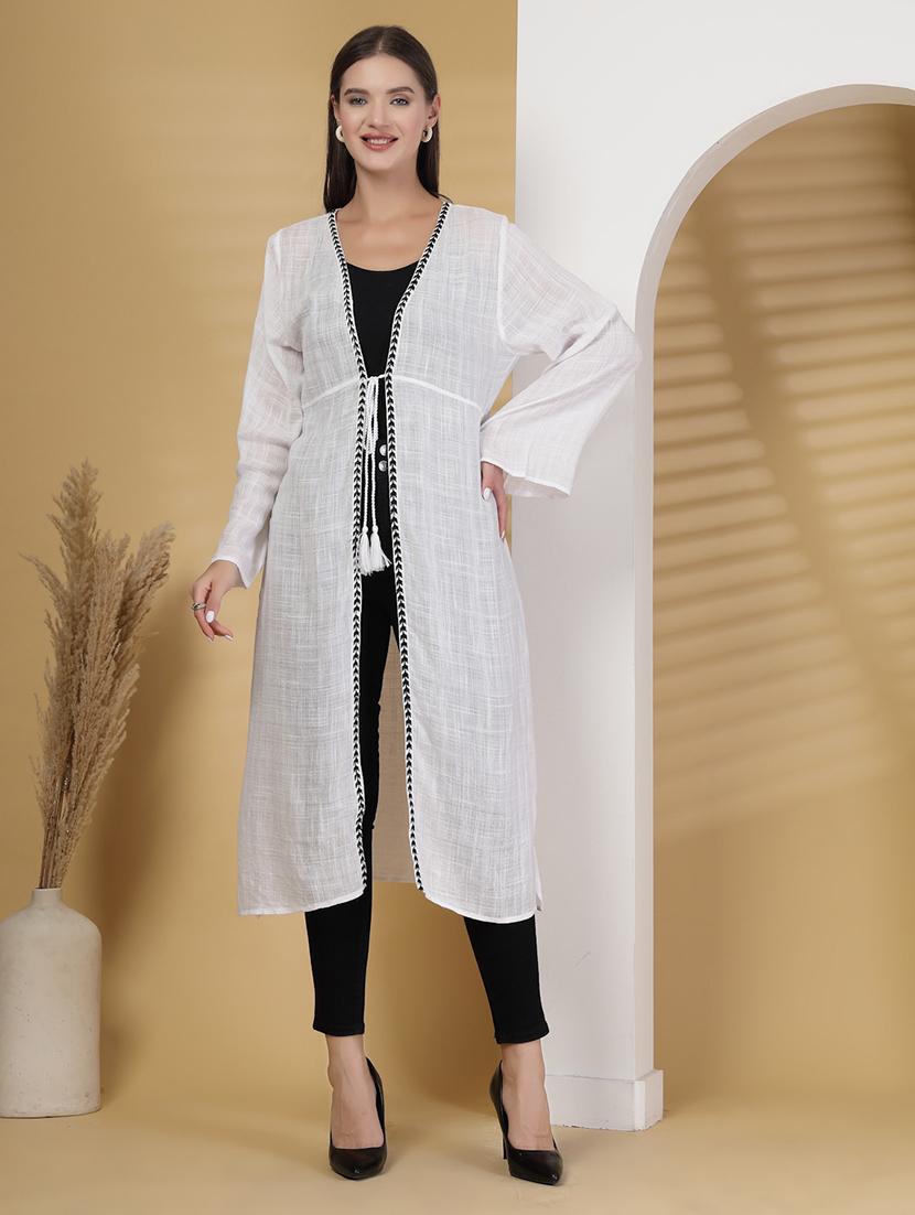 women white solid bell sleeve long shrug - 22028912 - Standard Image - 1