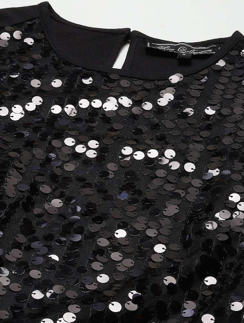 women sequined round neck bodycon dress - 22028929 - Standard Image - 4