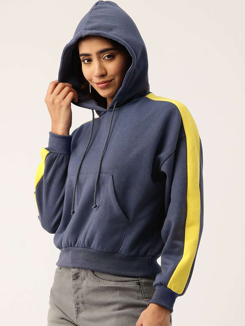 women tapered long sleeve hooded sweatshirt - 22028953 - Standard Image - 1