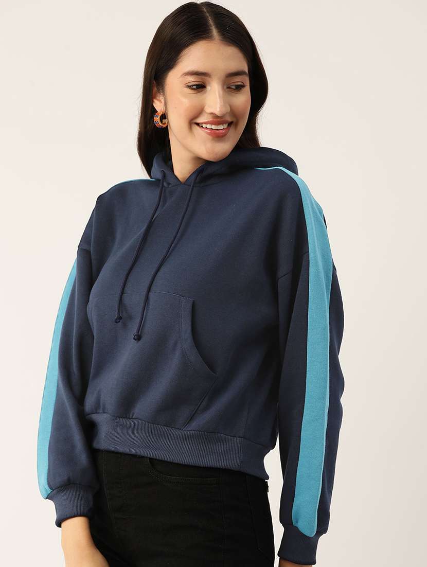 women tapered long sleeve hooded sweatshirt - 22028954 - Standard Image - 1