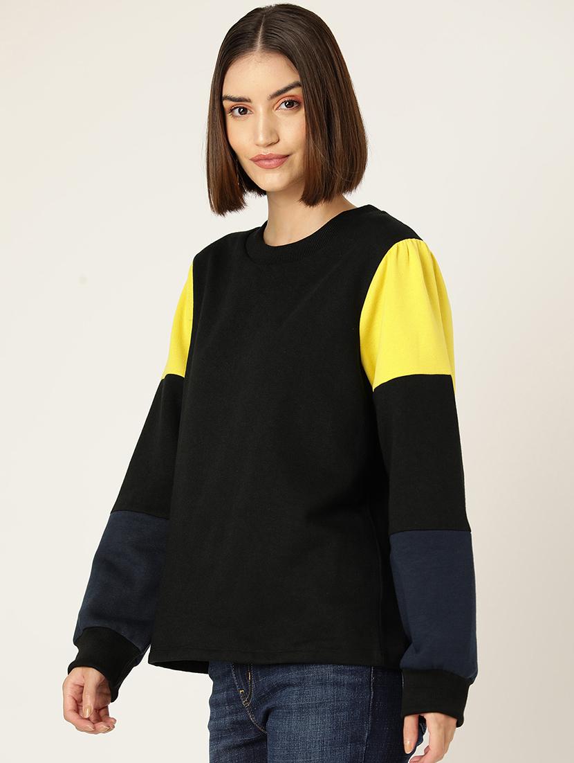 women color blocked long sleeve sweatshirt - 22028959 -  Standard Image - 1