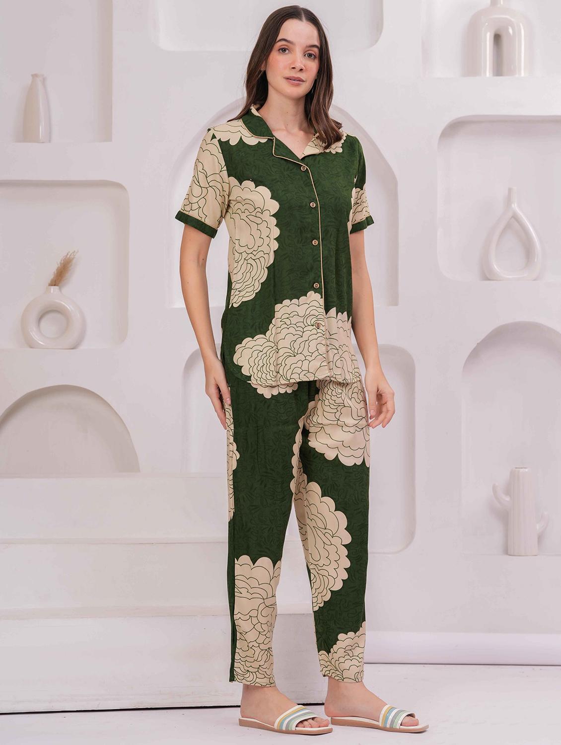 women printed nightwear pyjama set - 22029008 - Standard Image - 1