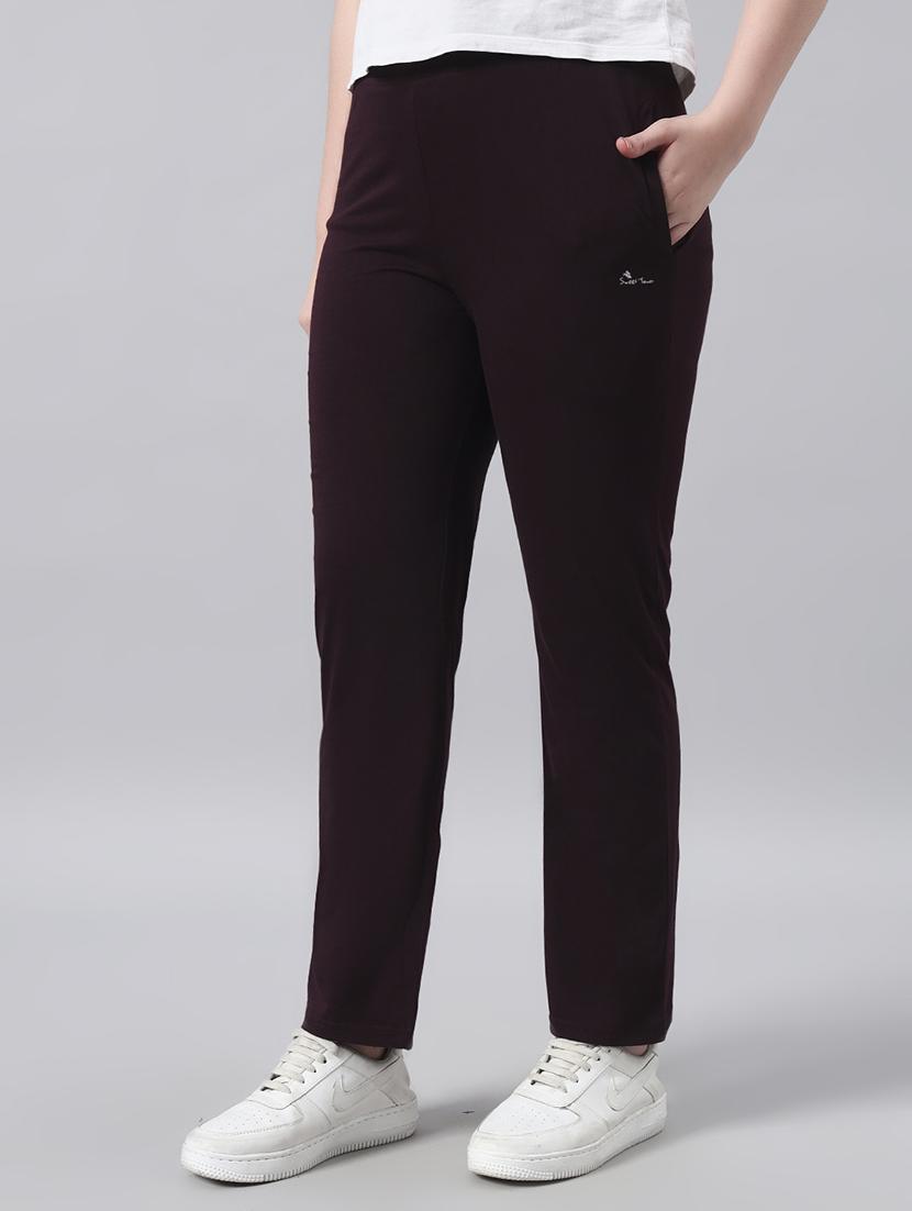 women solid mid rise regular fit track pant - 22029039 - Standard Image - 1