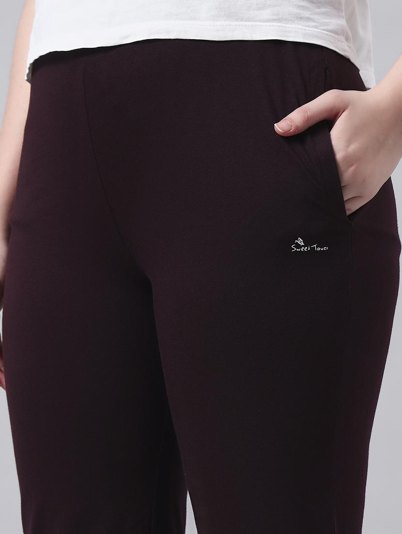 women solid mid rise regular fit track pant - 22029039 - Standard Image - 4