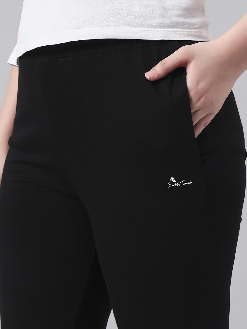 women solid mid rise regular fit track pant - 22029044 - Standard Image - 4