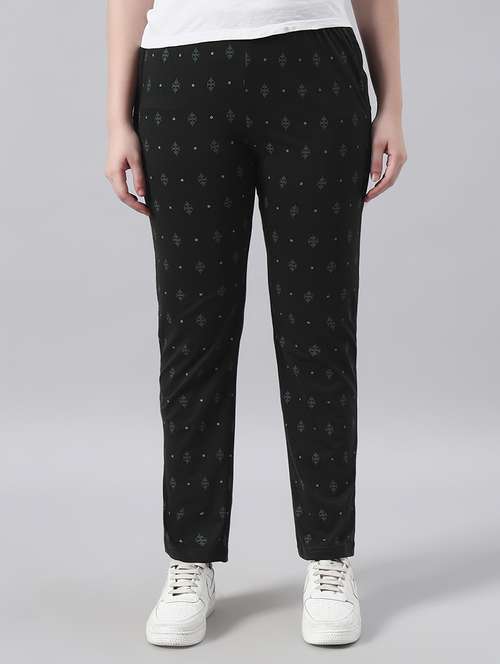 women printed mid rise regular fit track pant - 22029045 -  Standard Image - 0