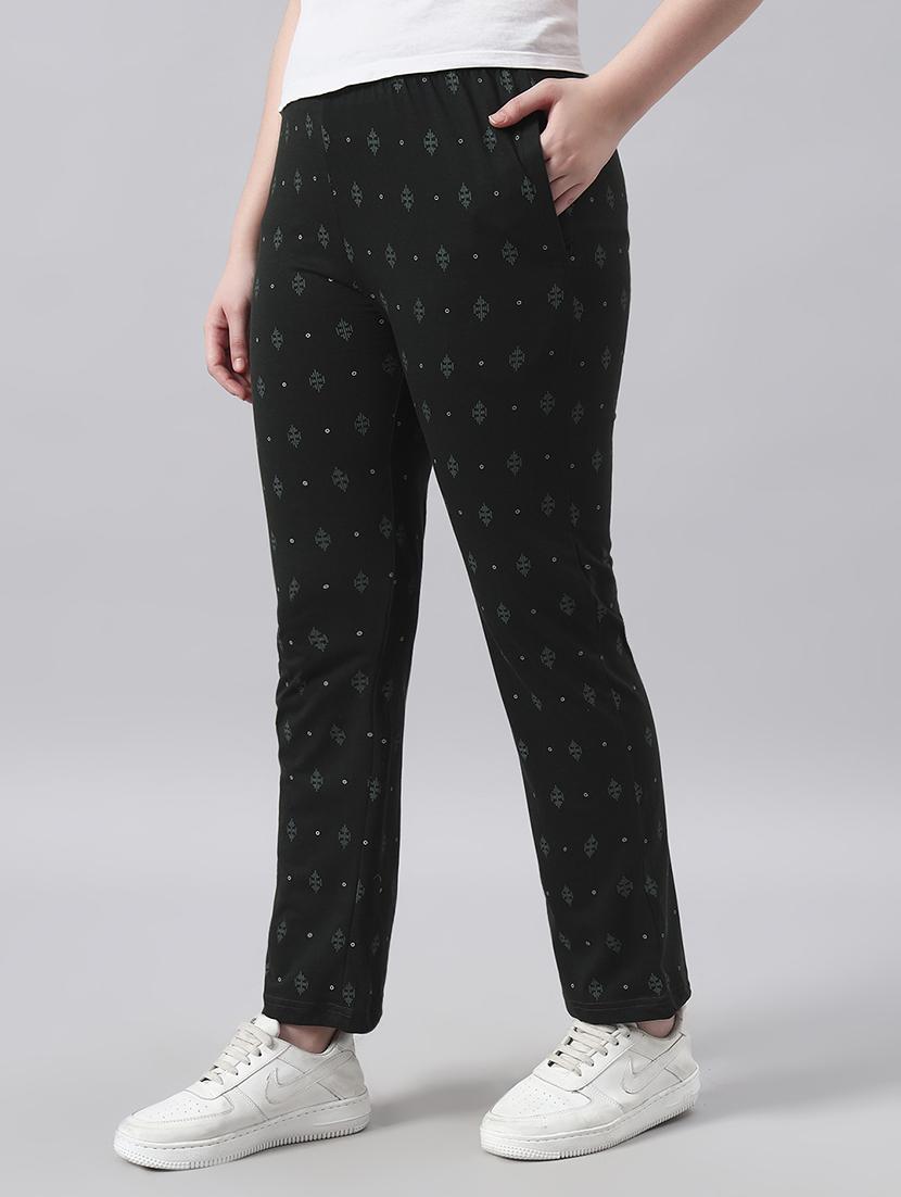 women printed mid rise regular fit track pant - 22029045 - Standard Image - 1