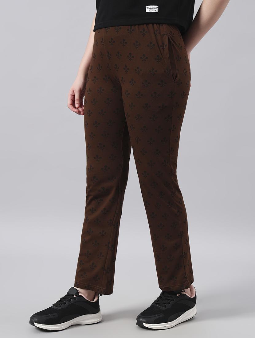 women printed mid rise regular fit track pant - 22029047 - Standard Image - 1