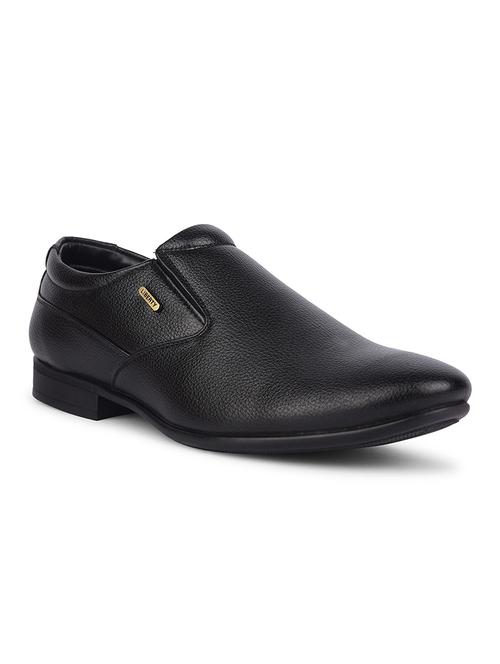 men solid slip on formal shoes - 22029094 - Standard Image - 0