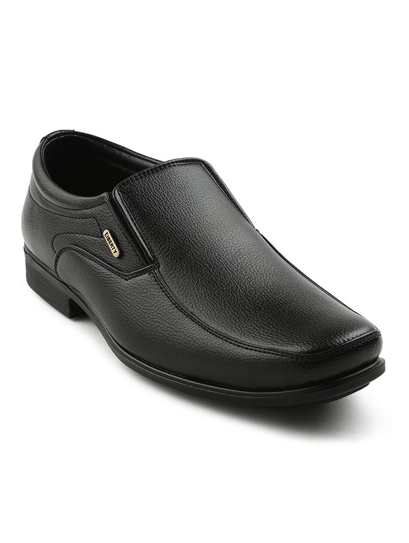 men solid slip on formal shoes - 22029096 - Standard Image - 1