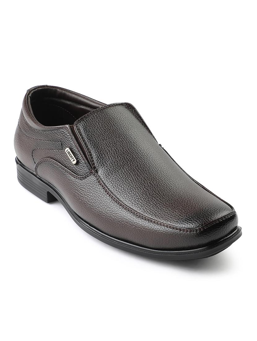 men solid slip on formal shoes - 22029097 - Standard Image - 1