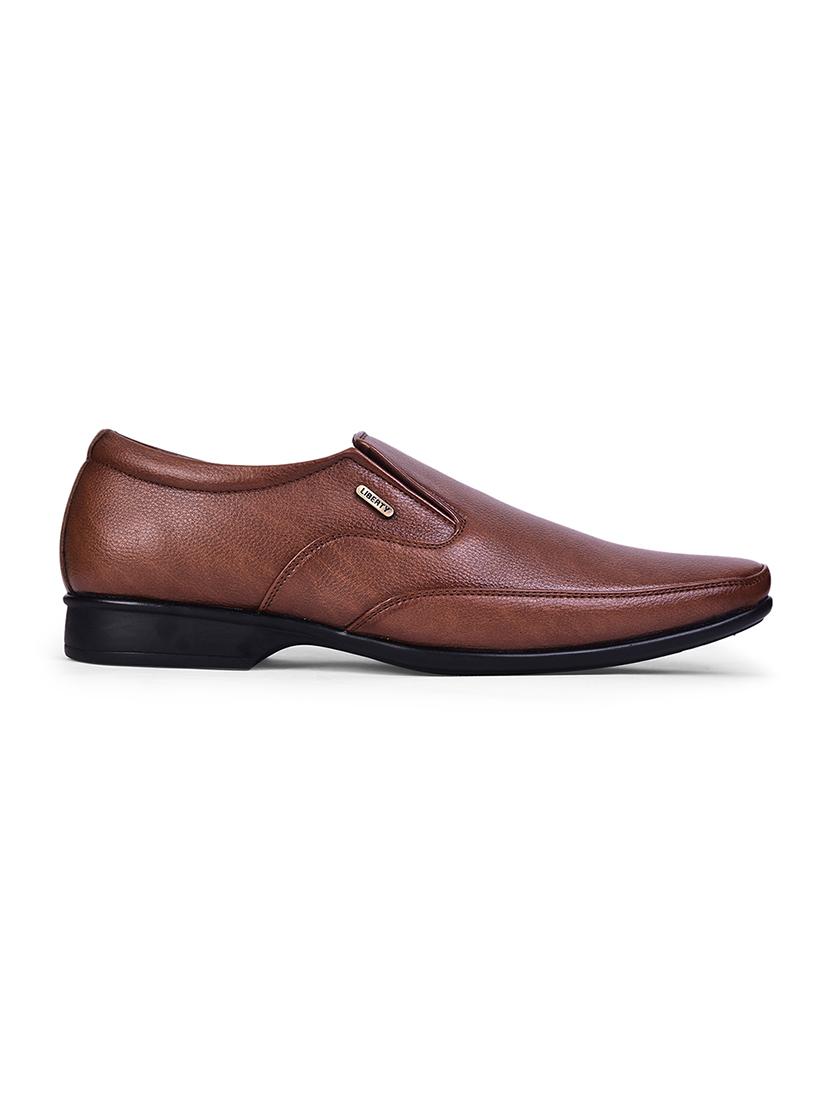 men solid slip on formal shoes - 22029099 -  Standard Image - 1