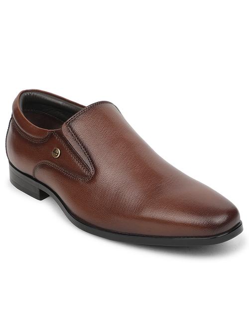 men solid slip on formal shoes - 22029101 - Standard Image - 0