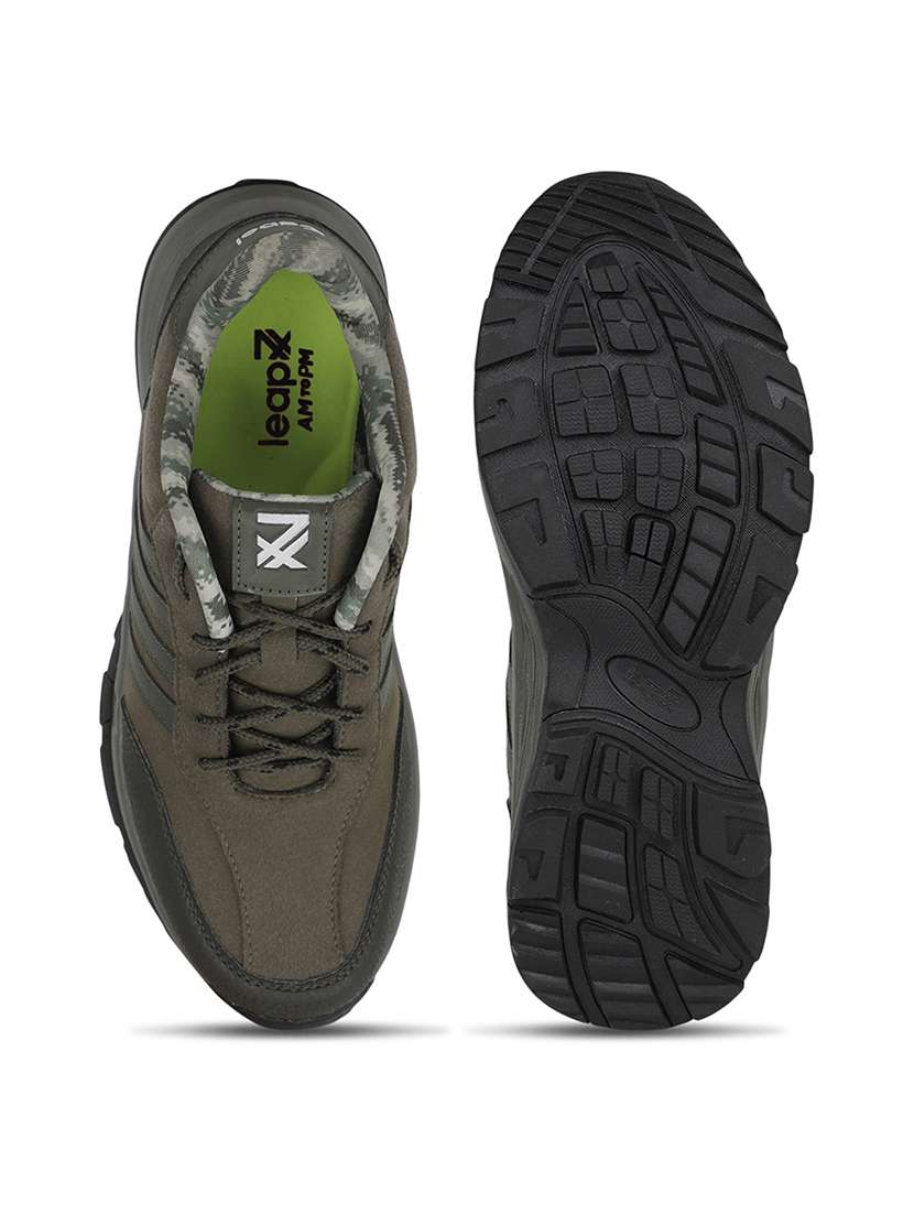 men olive lace up sport shoe - 22029132 -  Standard Image - 1