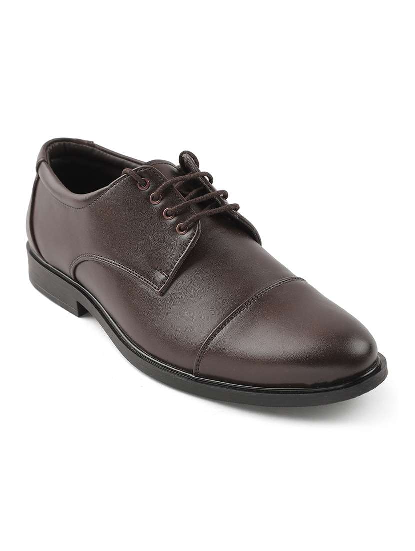 men brown lace-up derby