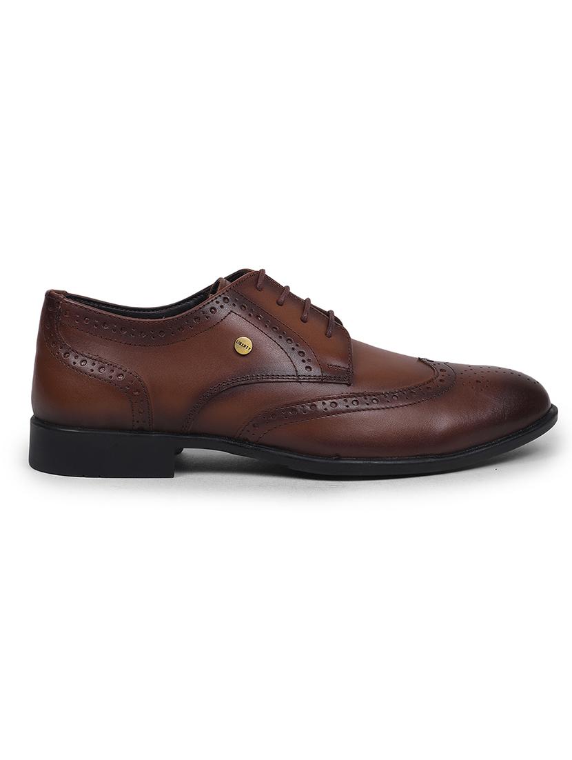 men tan lace-up brouge - 22029234 - Standard Image - 1