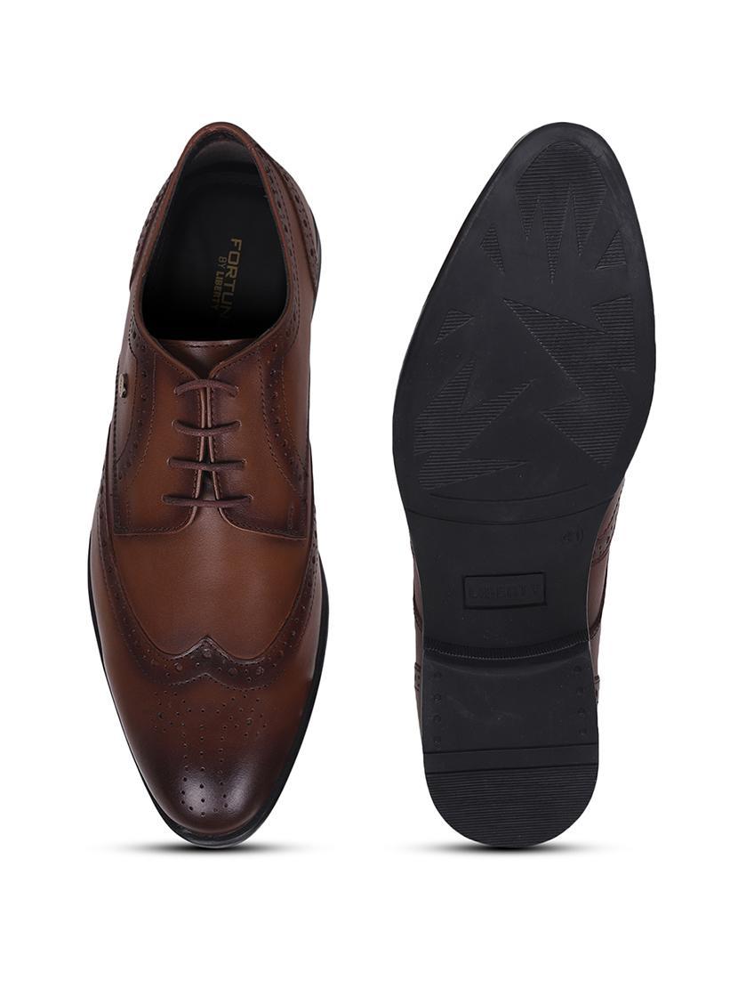 men tan lace-up brouge - 22029234 - Standard Image - 4