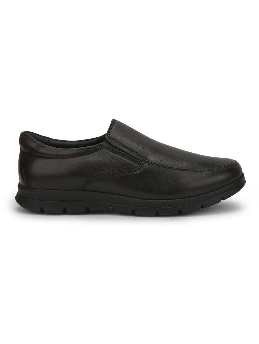 men solid slip on formal shoes - 22029238 - Standard Image - 1