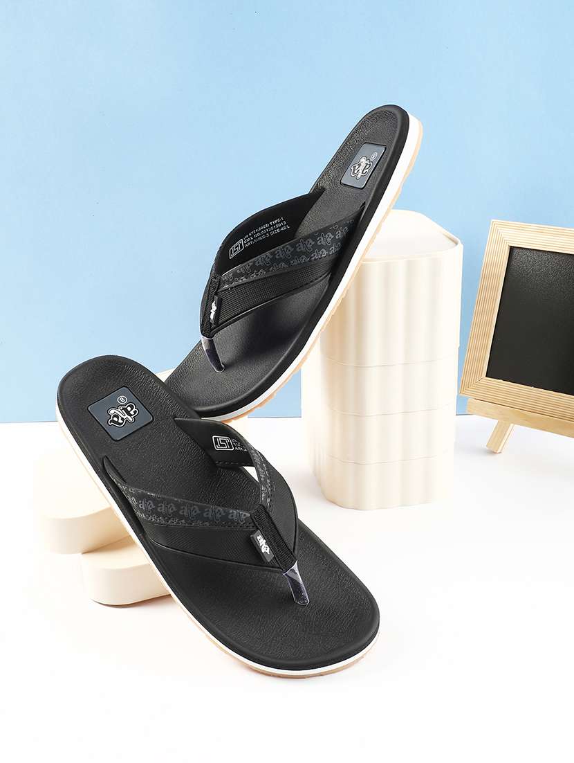 men solid toe separator slipper
