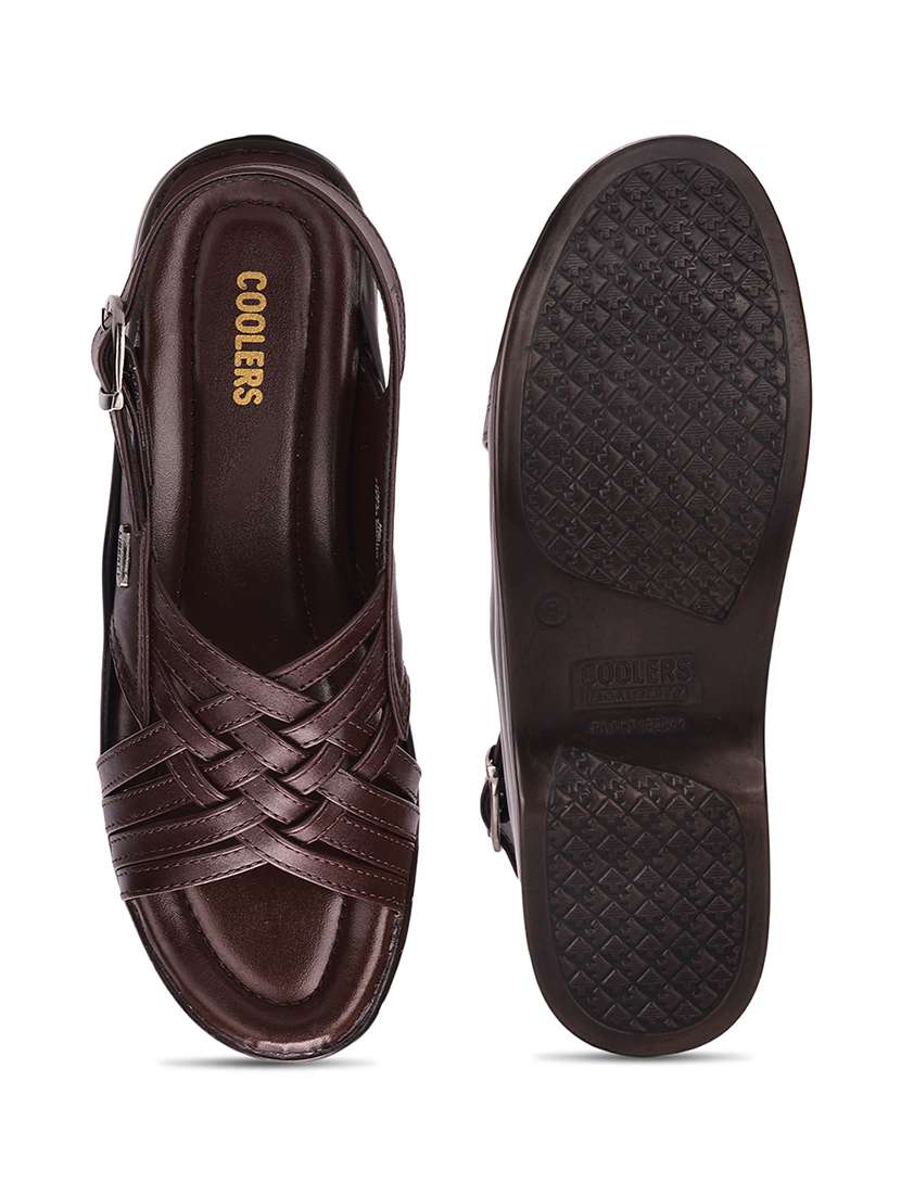 men solid back strap sandal - 22029372 -  Standard Image - 4