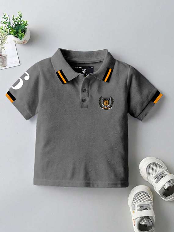boys solid short sleeve polo t-shirt