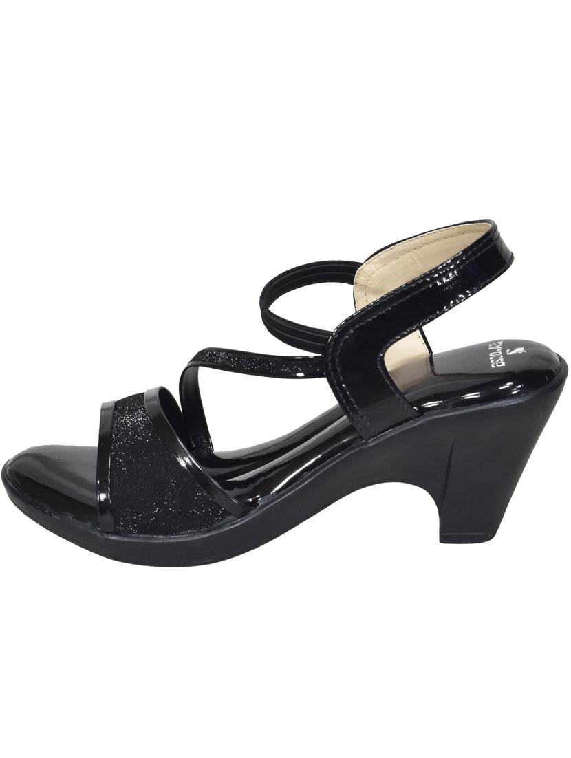 women black solid back strpa sandal - 22029457 -  Standard Image - 1