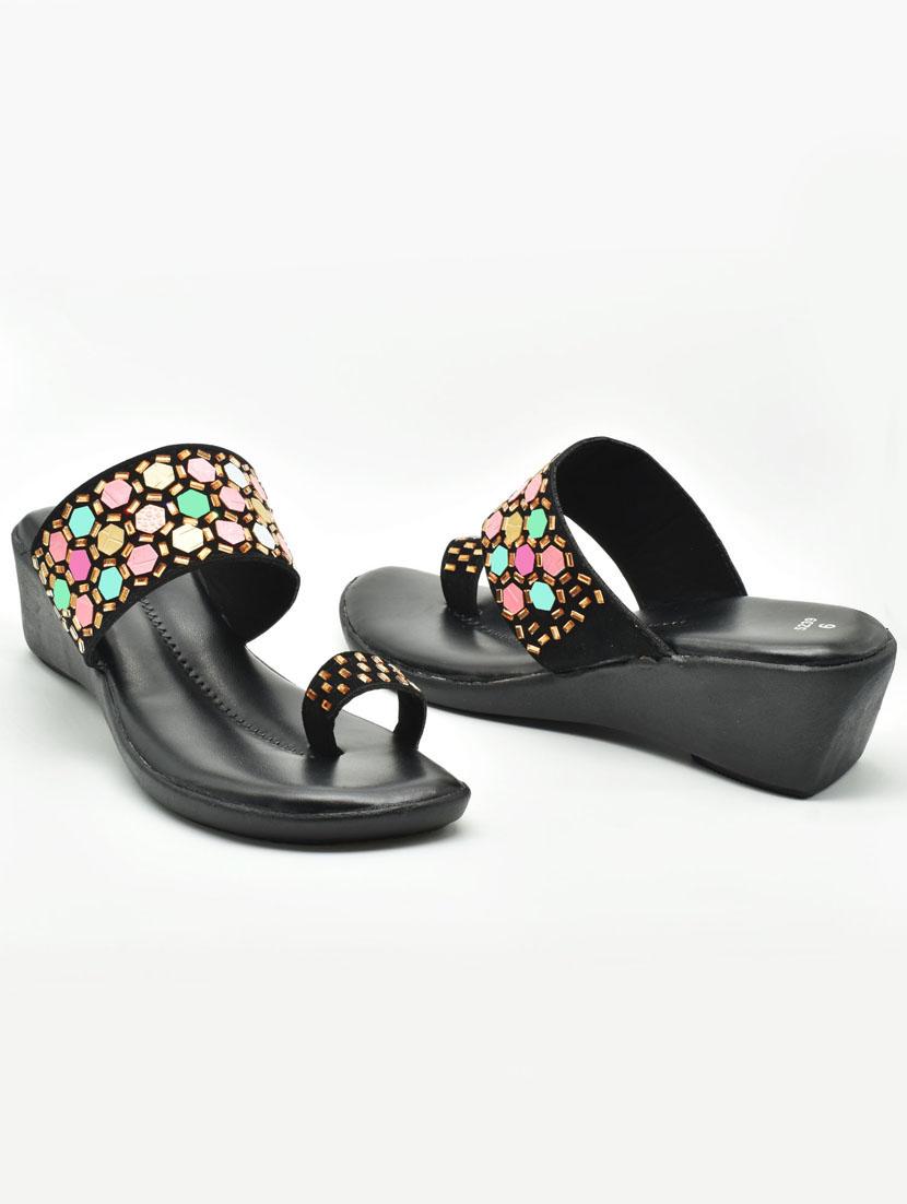 women embellished slip on platform wedge - 22029465 -  Standard Image - 1