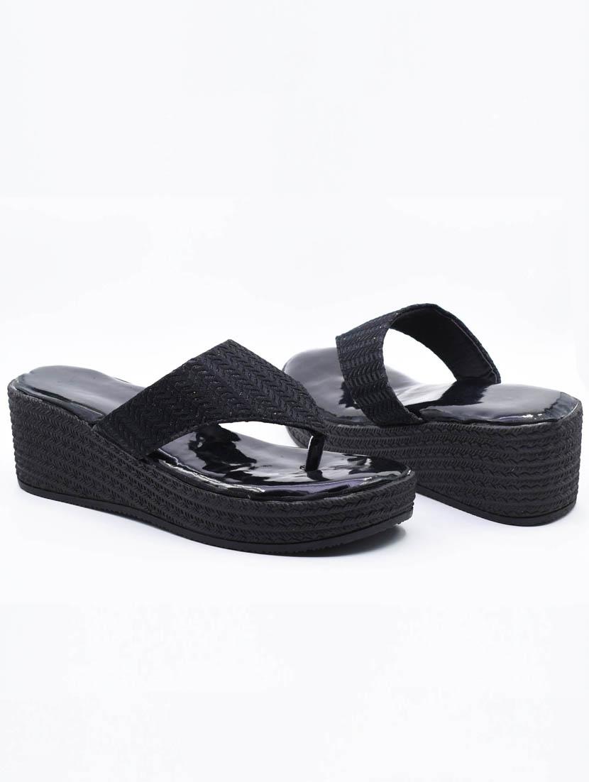 women solid slip on platfom wedges - 22029471 - Standard Image - 1