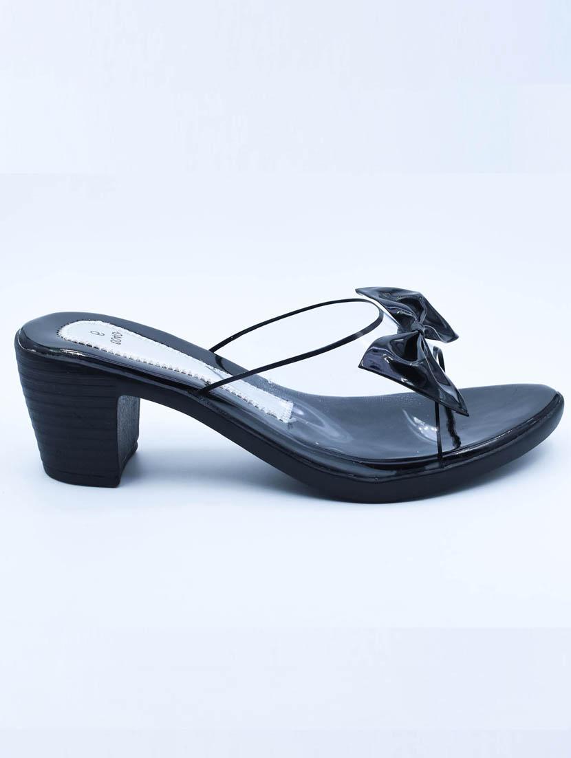 women solid slip on block heel sandal - 22029498 - Standard Image - 1