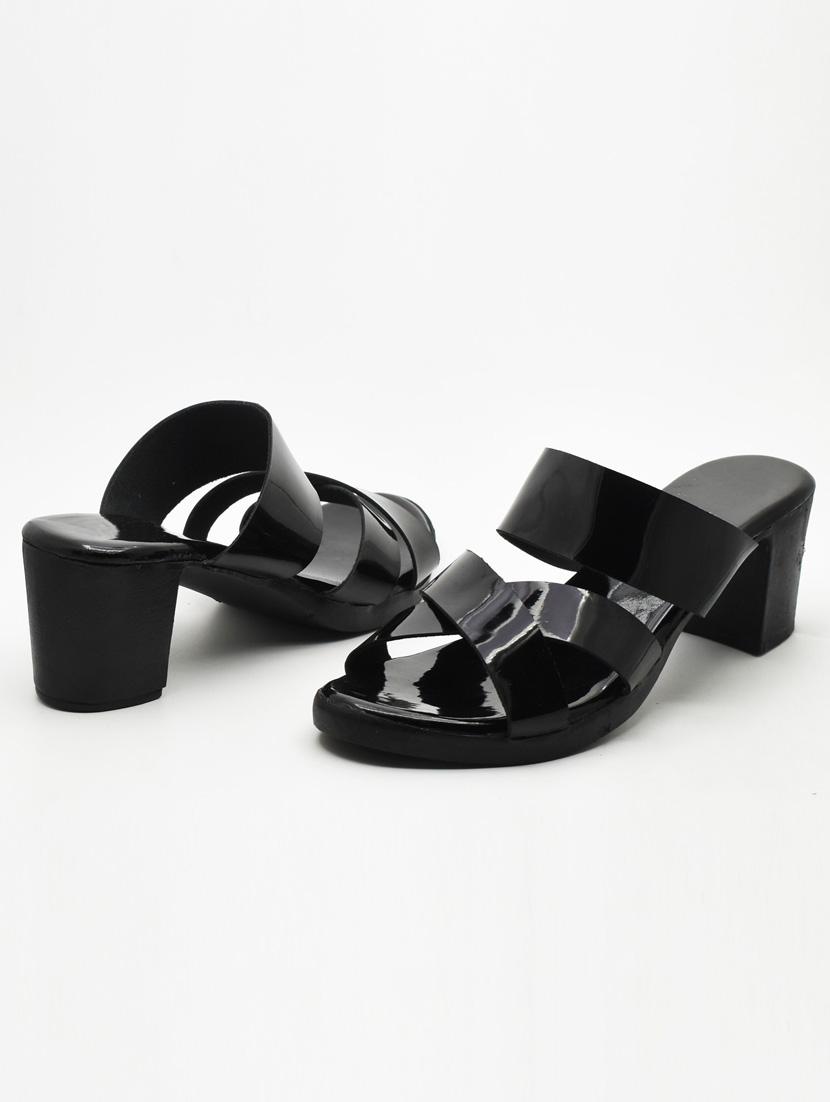 women solid slip on block heel sandal - 22029526 -  Standard Image - 1