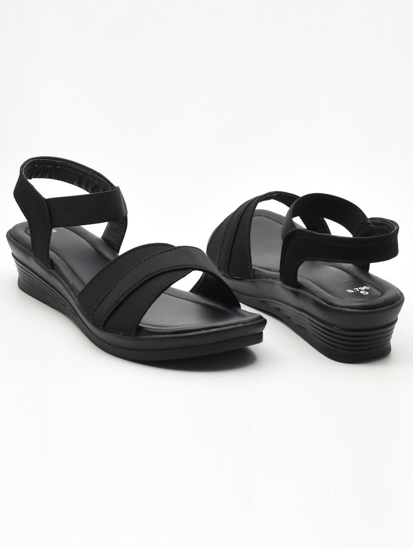 women solid back strap wedges - 22029527 - Standard Image - 1