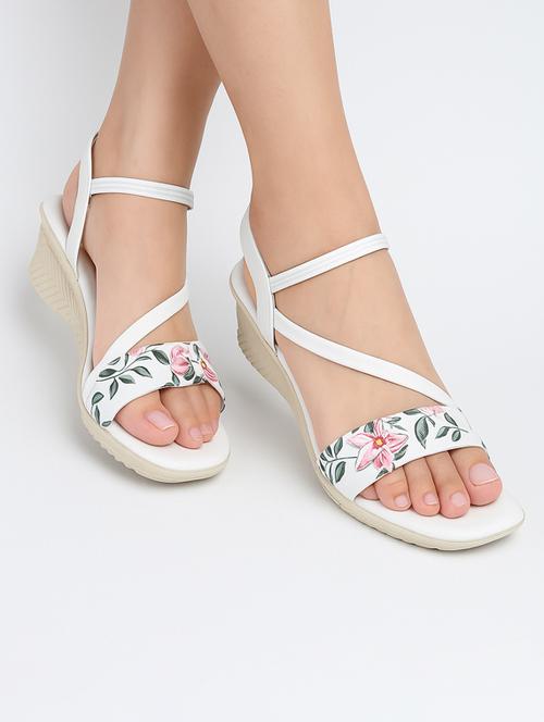 women floral print back strap wedges - 22029542 -  Standard Image - 0