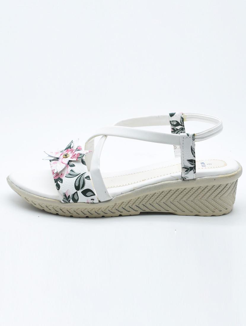 women floral print back strap wedges - 22029542 -  Standard Image - 1