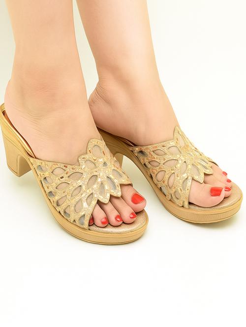 women embellished slip on block heel sandal - 22029547 -  Standard Image - 0