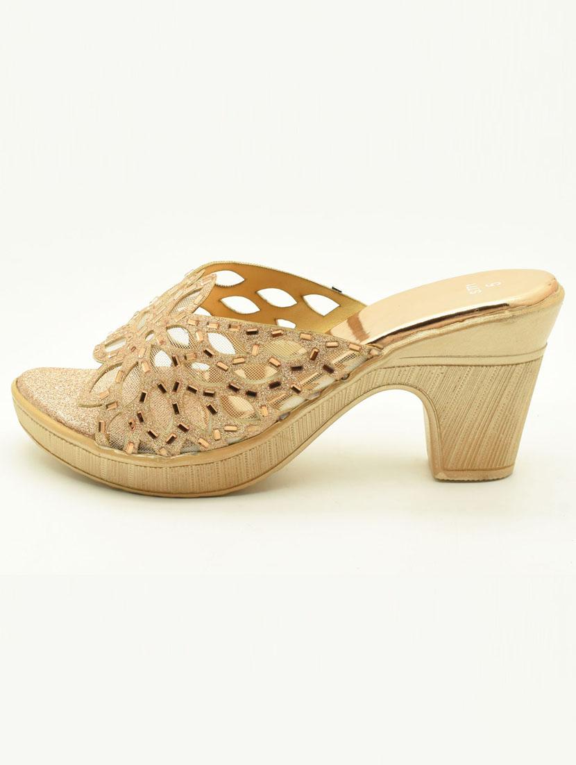 women embellished slip on block heel sandal - 22029547 -  Standard Image - 1
