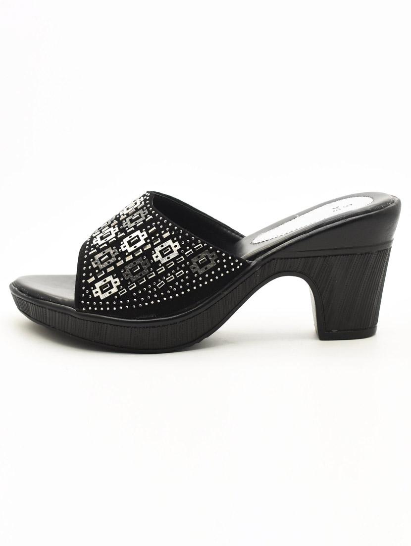 women embellished slip on block heel sandal - 22029558 -  Standard Image - 1