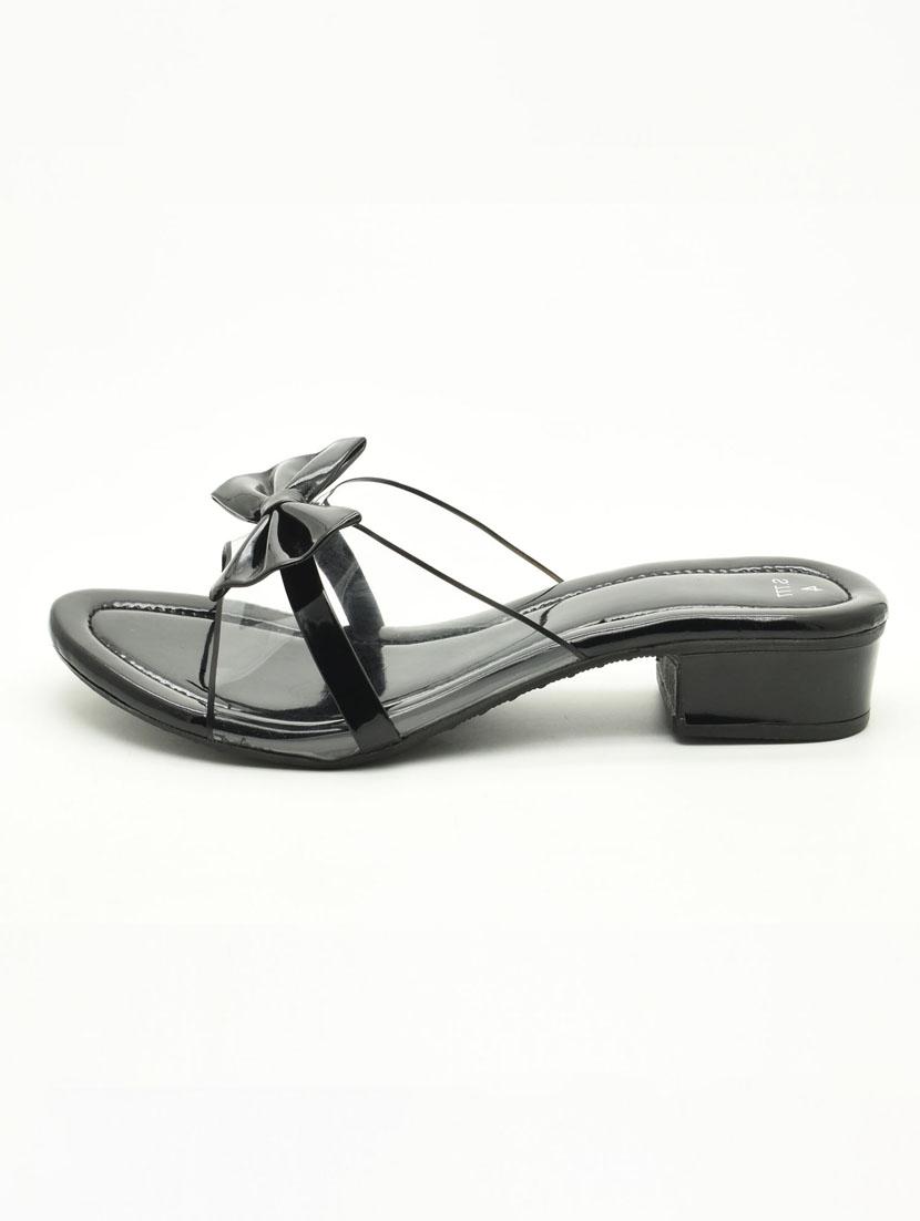 women solid slip on block heel sandal - 22029591 -  Standard Image - 1