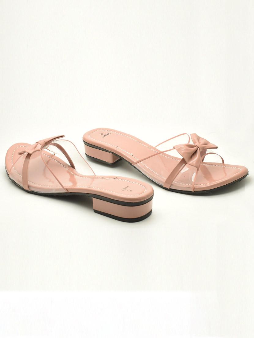 women solid slip on block heel sandal - 22029593 -  Standard Image - 1