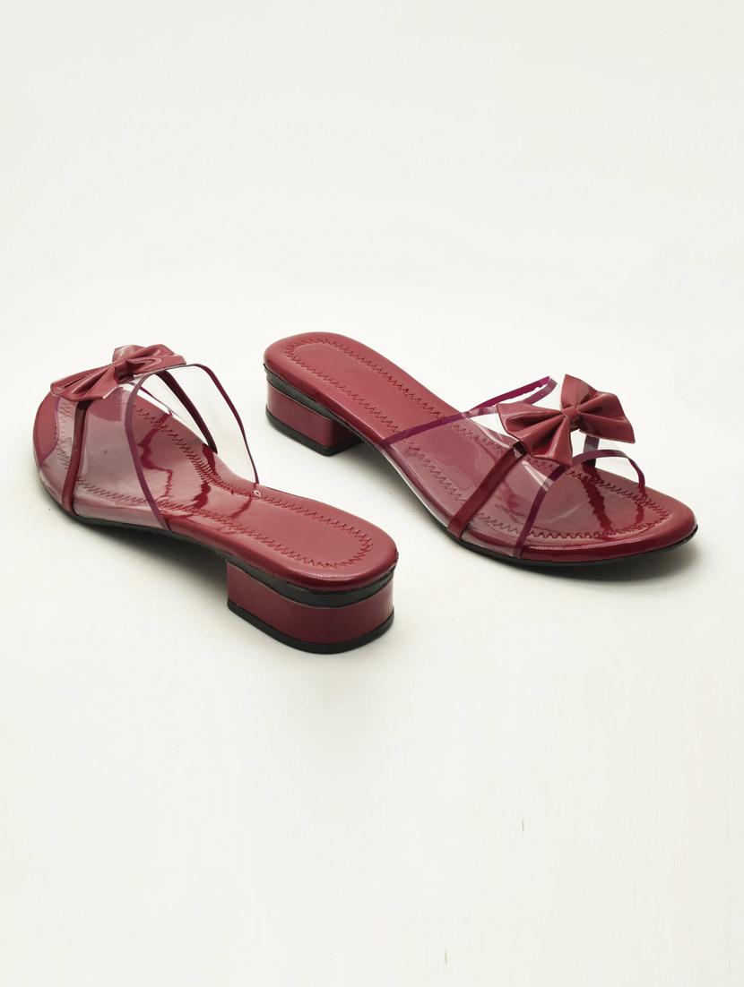 women solid slip on block heel sandal - 22029597 -  Standard Image - 1