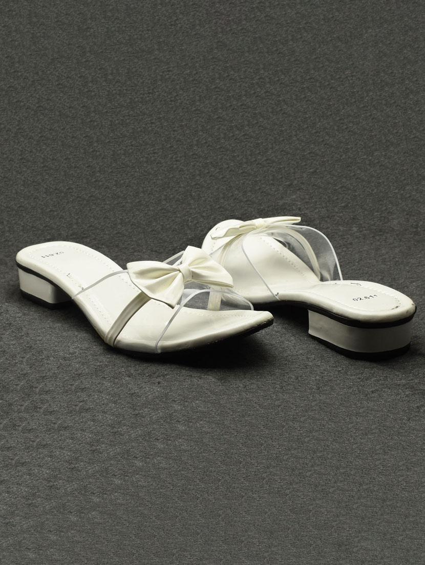 women solid slip on block heel sandal - 22029598 -  Standard Image - 1