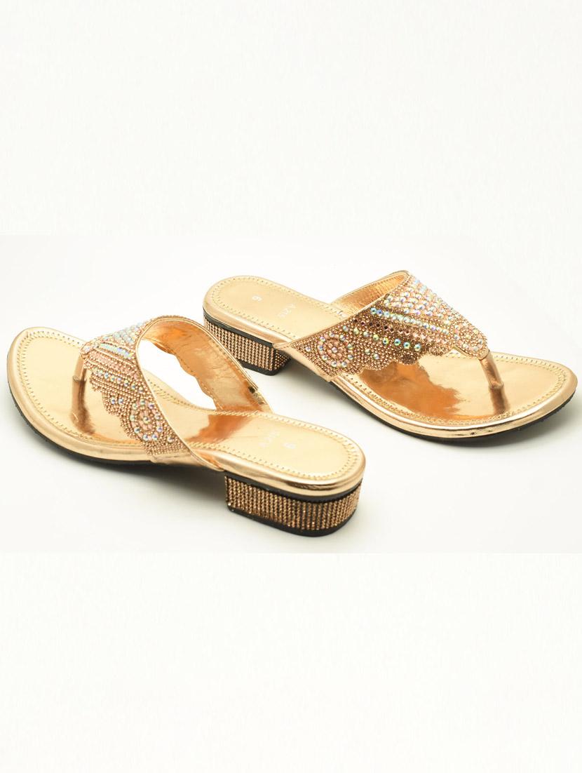 women embellished slip on block heel sandal - 22029599 -  Standard Image - 1