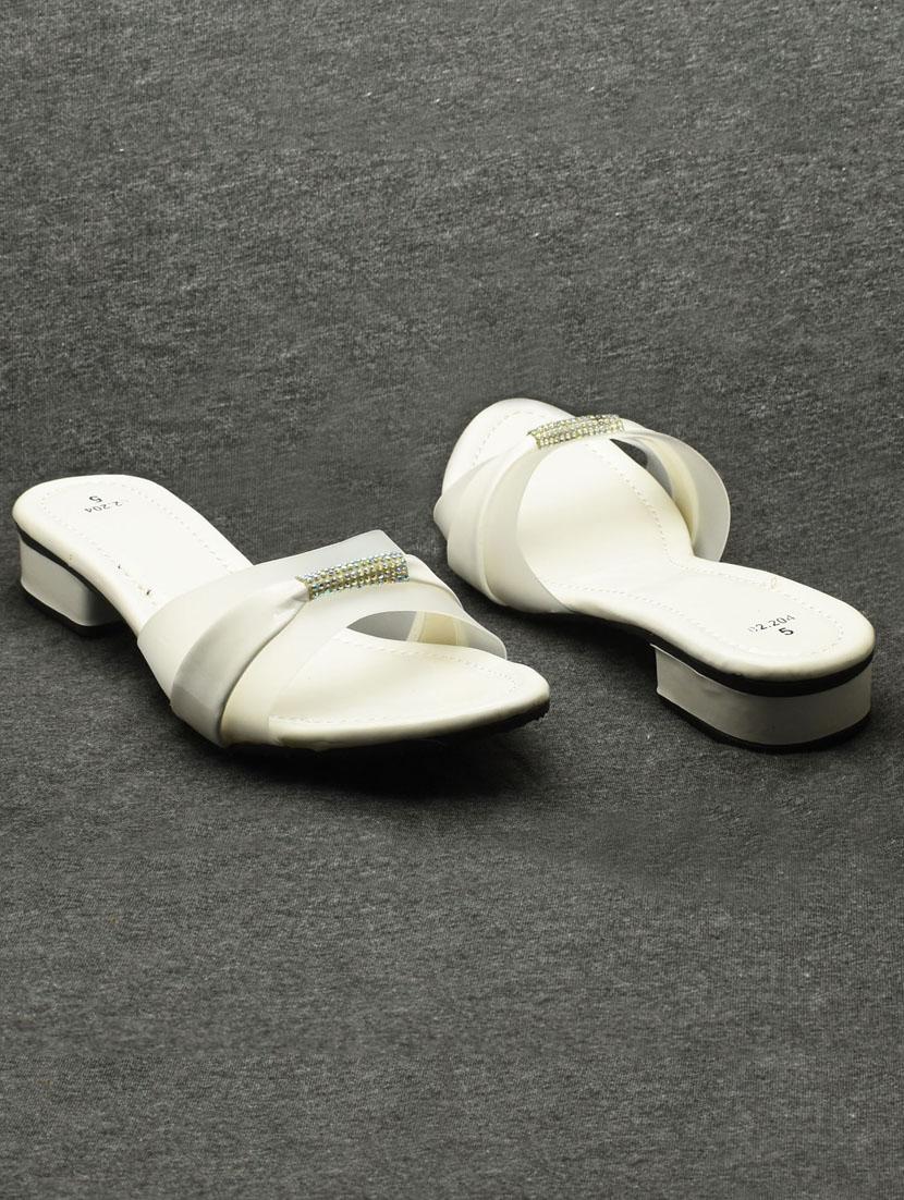 women solid slip on block heel sandal - 22029603 - Standard Image - 1