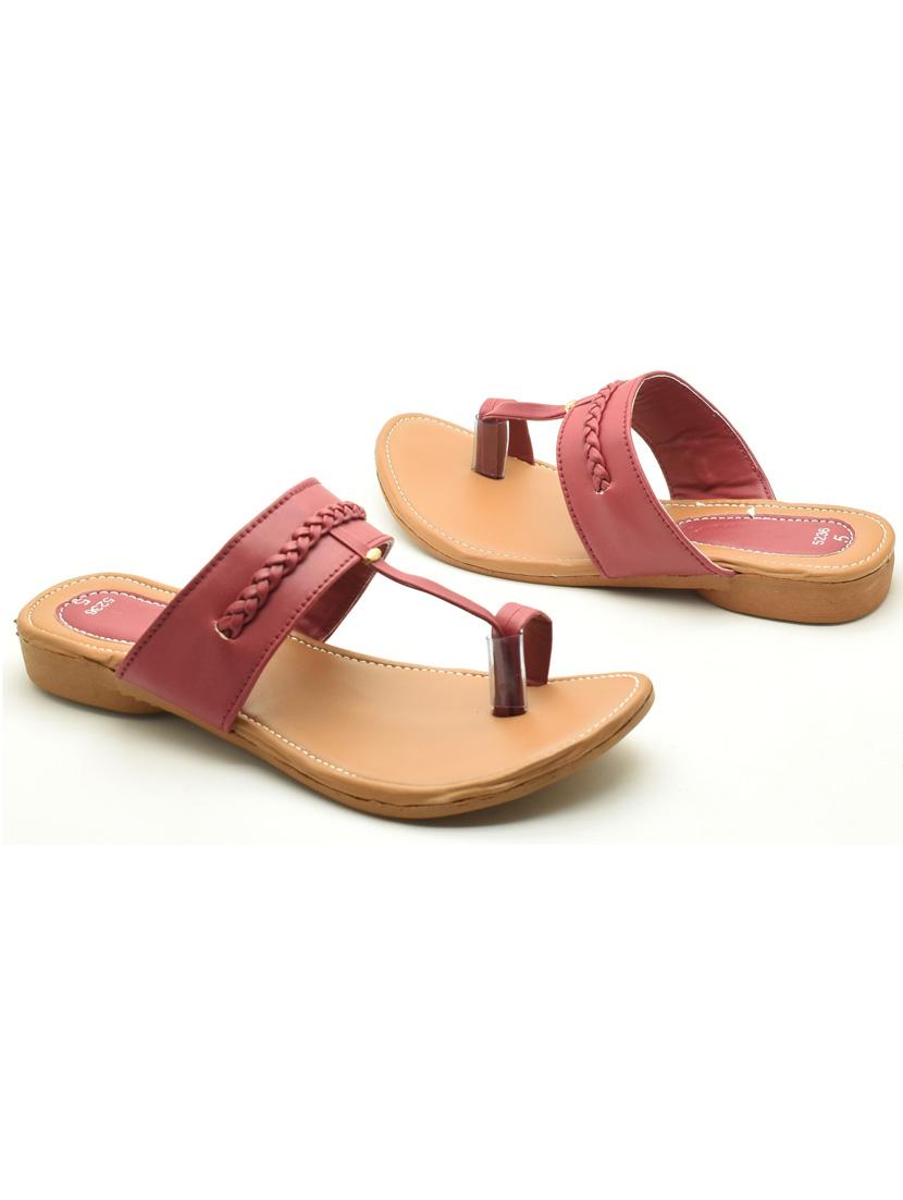 women red solid one toe sandal - 22029606 - Standard Image - 1