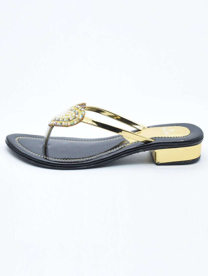 women embellished slip on block heel sandal - 22029609 -  Standard Image - 1