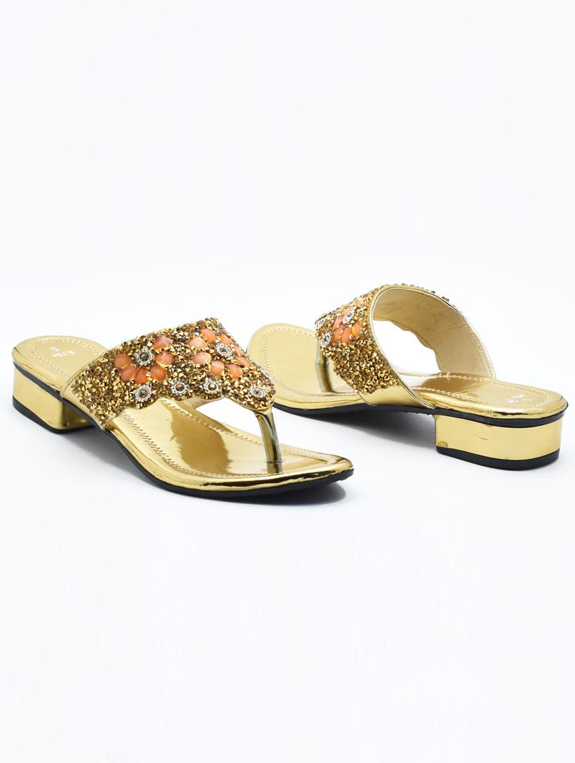 women embellished slip on block heel sandal - 22029610 -  Standard Image - 1