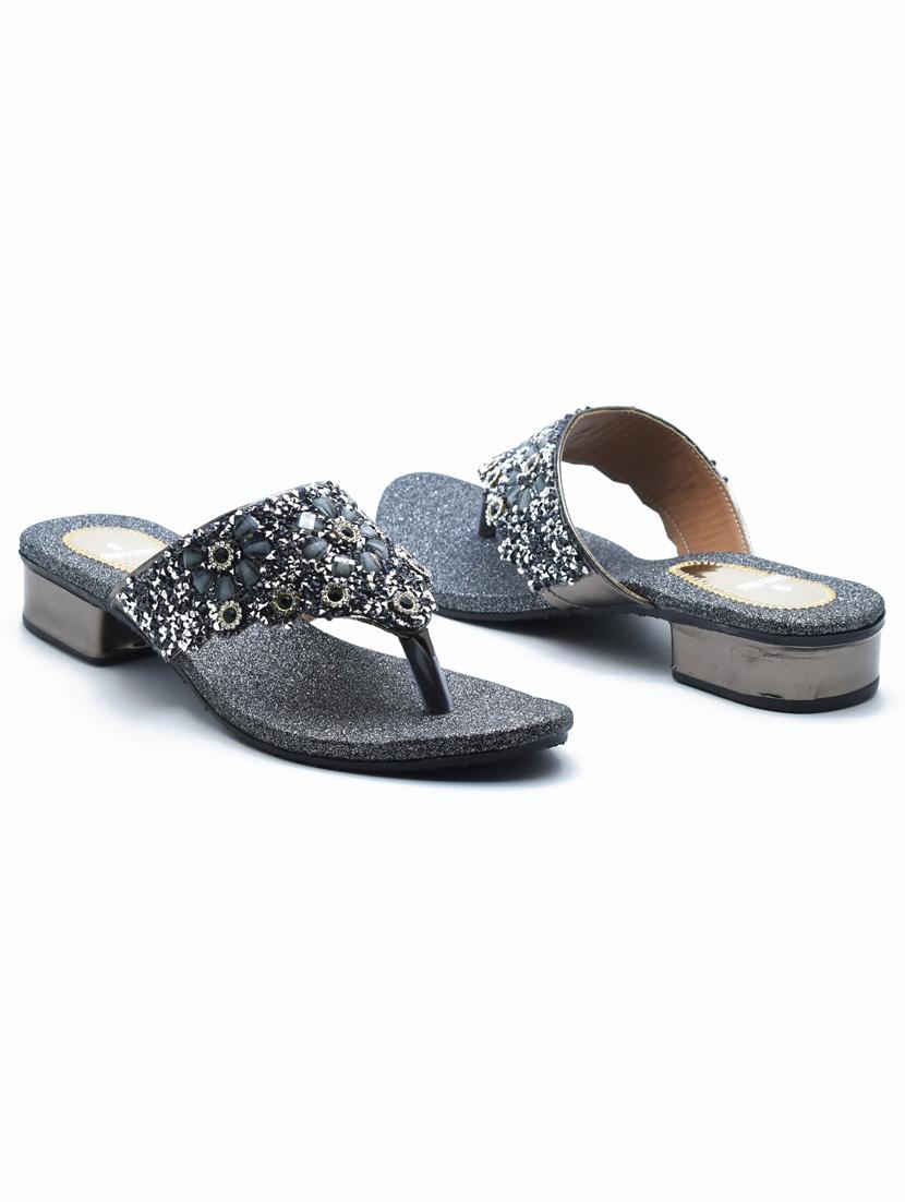 women solid slip on block heel sandal - 22029611 -  Standard Image - 1