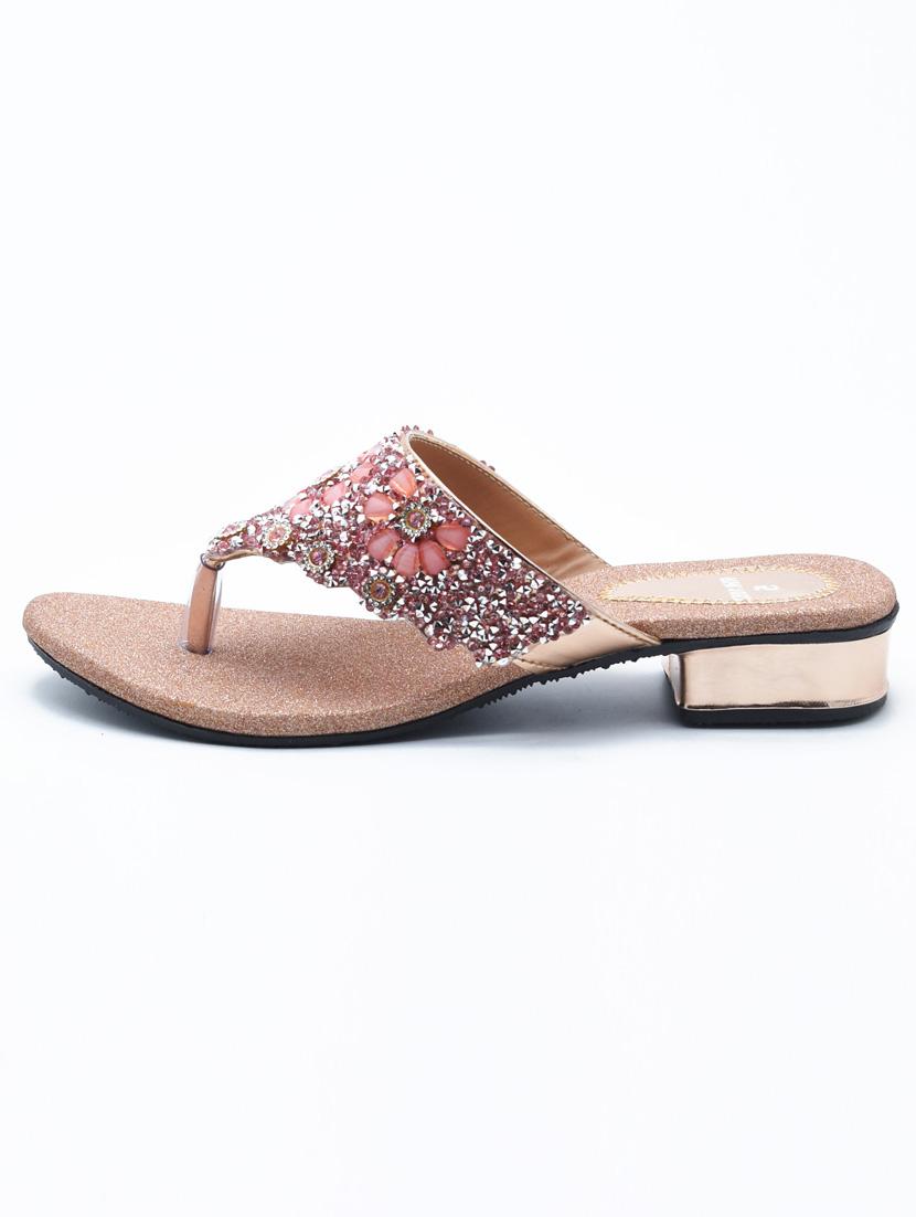 women embellished slip on block heel sandal - 22029612 -  Standard Image - 1